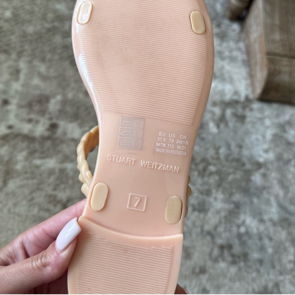 Stuart Weitzman Nude Braided Sandals - Picture 4 of 4
